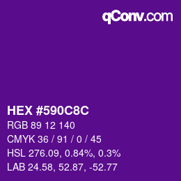 Color code: HEX #590C8C | qconv.com