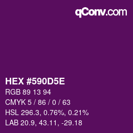 Color code: HEX #590D5E | qconv.com