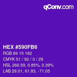 Color code: HEX #590FB6 | qconv.com