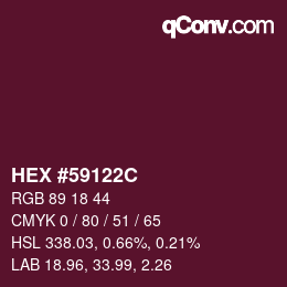 颜色代码: HEX #59122C | qconv.com