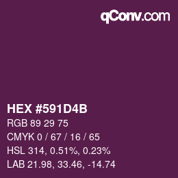 Color code: HEX #591D4B | qconv.com
