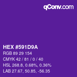 Color code: HEX #591D9A | qconv.com