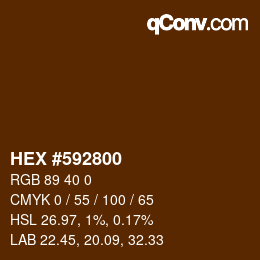 颜色代码: HEX #592800 | qconv.com