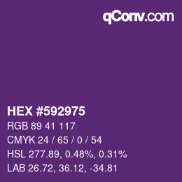 颜色代码: HEX #592975 | qconv.com