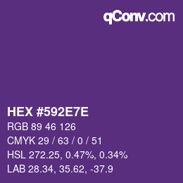 Color code: HEX #592E7E | qconv.com