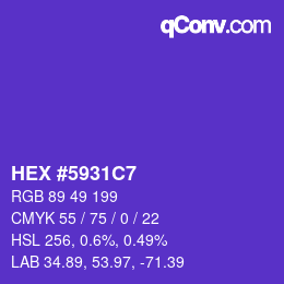 Color code: HEX #5931C7 | qconv.com