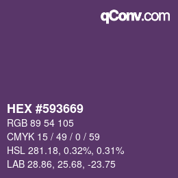 Color code: HEX #593669 | qconv.com