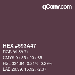 カラーコード: HEX #593A47 | qconv.com