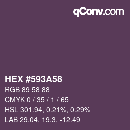 Color code: HEX #593A58 | qconv.com