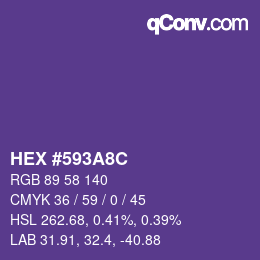 カラーコード: HEX #593A8C | qconv.com