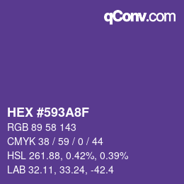 カラーコード: HEX #593A8F | qconv.com
