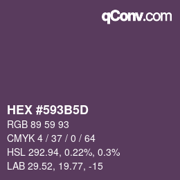 カラーコード: HEX #593B5D | qconv.com