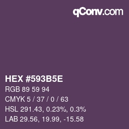 颜色代码: HEX #593B5E | qconv.com