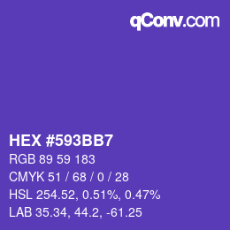 カラーコード: HEX #593BB7 | qconv.com