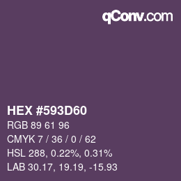 Color code: HEX #593D60 | qconv.com