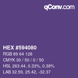 Color code: HEX #594080 | qconv.com