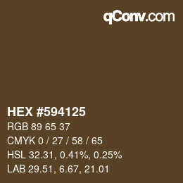 Farbcode: HEX #594125 | qconv.com