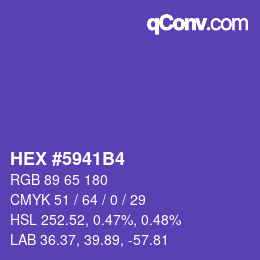 Color code: HEX #5941B4 | qconv.com