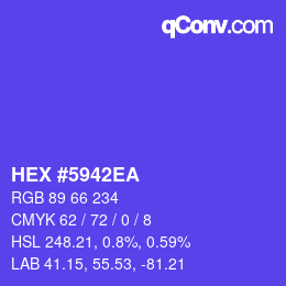 Color code: HEX #5942EA | qconv.com