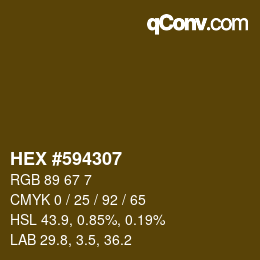 カラーコード: HEX #594307 | qconv.com