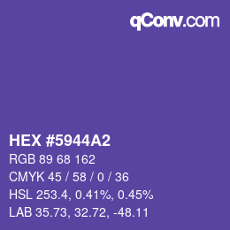 Color code: HEX #5944A2 | qconv.com