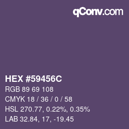 颜色代码: HEX #59456C | qconv.com