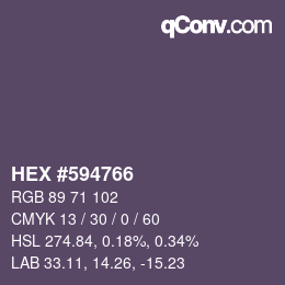 Color code: HEX #594766 | qconv.com