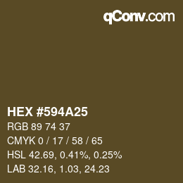 Código de color: HEX #594A25 | qconv.com