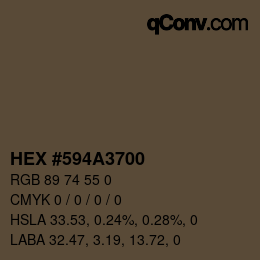 Color code: HEX #594A3700 | qconv.com