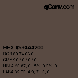 Color code: HEX #594A4200 | qconv.com