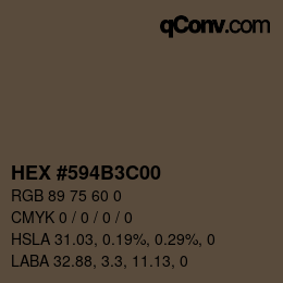 Color code: HEX #594B3C00 | qconv.com