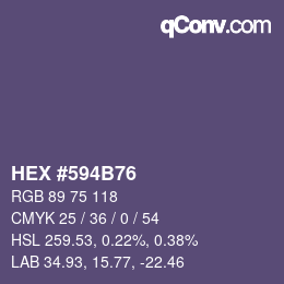 Código de color: HEX #594B76 | qconv.com
