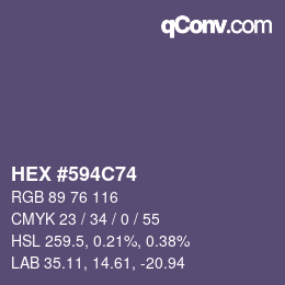 Color code: HEX #594C74 | qconv.com