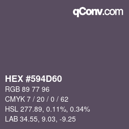 Color code: HEX #594D60 | qconv.com