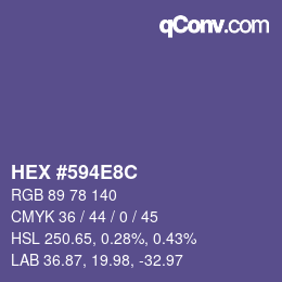 Color code: HEX #594E8C | qconv.com