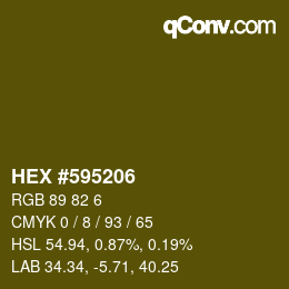 Farbcode: HEX #595206 | qconv.com