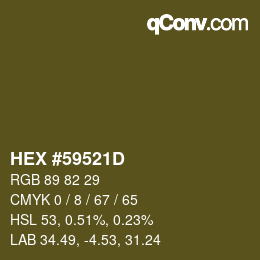 颜色代码: HEX #59521D | qconv.com