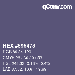 Color code: HEX #595478 | qconv.com