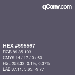 Color code: HEX #595567 | qconv.com