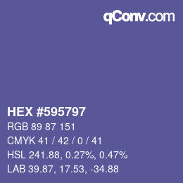 Color code: HEX #595797 | qconv.com