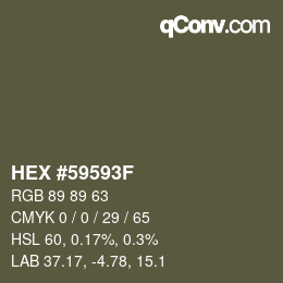 Color code: HEX #59593F | qconv.com