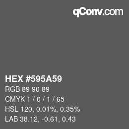 Color code: HEX #595A59 | qconv.com