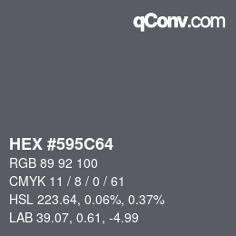 カラーコード: HEX #595C64 | qconv.com