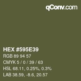Color code: HEX #595E39 | qconv.com