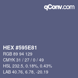 颜色代码: HEX #595E81 | qconv.com