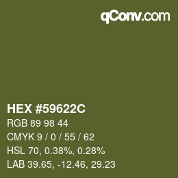 Color code: HEX #59622C | qconv.com