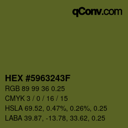 Farbcode: HEX #5963243F | qconv.com