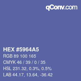 Color code: HEX #5964A5 | qconv.com