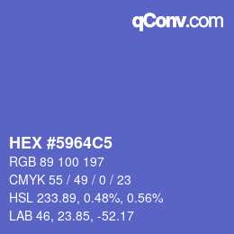 Color code: HEX #5964C5 | qconv.com
