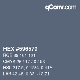 Código de color: HEX #596579 | qconv.com